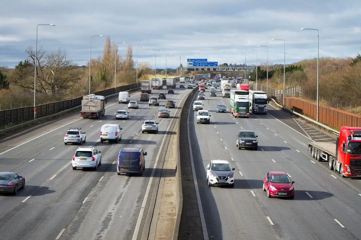 Motorway traffic near St Albans