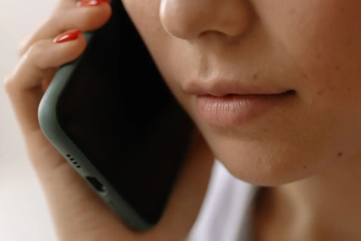 A phone held to the ear