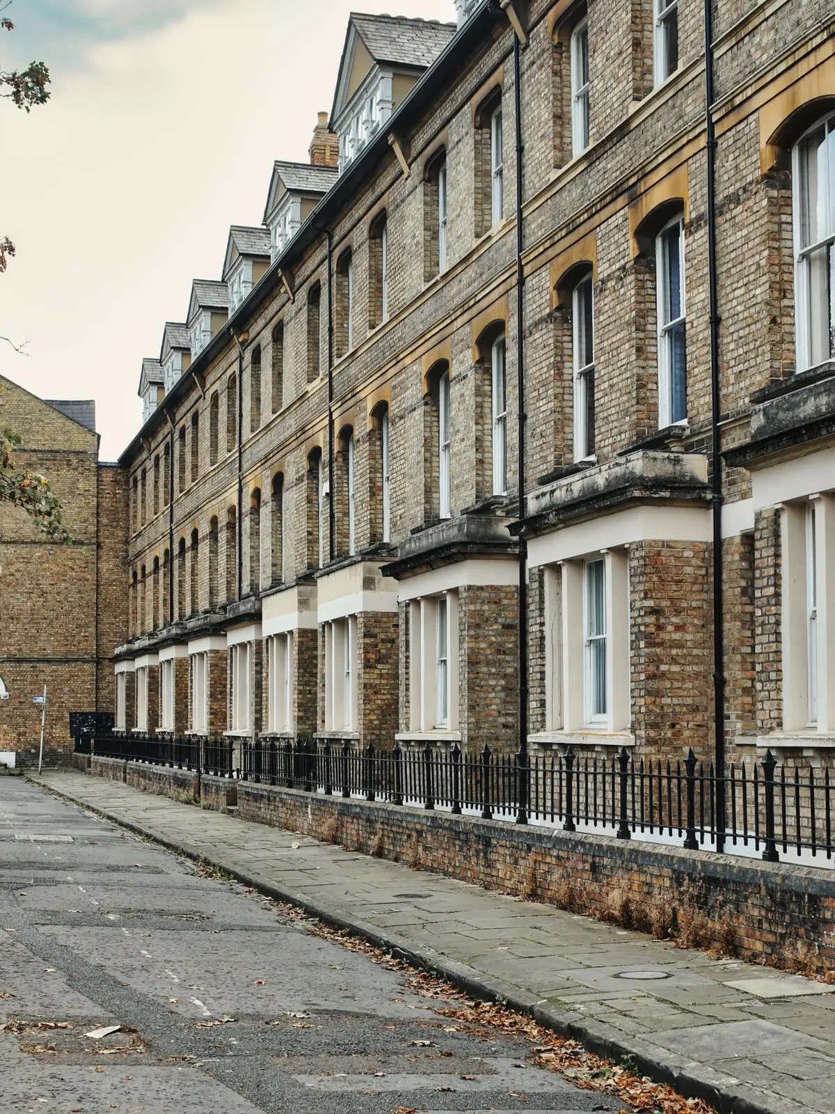 A row of Victorian terraced houses